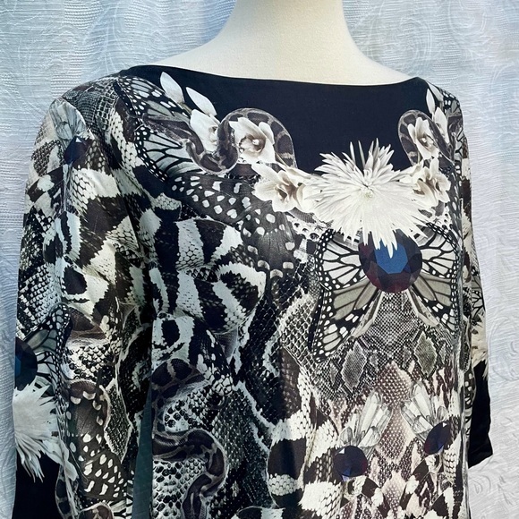 Emma Cook Silk Blend Shift Dress w 3/4 Sleeves - Picture 2 of 10